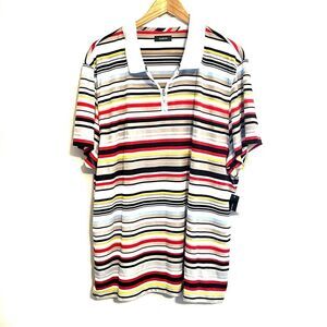 NWT Men’s Alfani Striped Multicolor Polo Size XXL